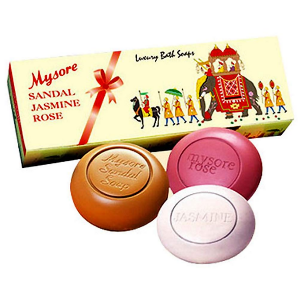Mysore Sandal Jasmine And Rose Soap Gift Pack | Grab2Buy