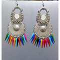 MS Fashion India Tassel Hook Chandbali Mirror Design Multicolor Cone Pearls Earrings | Grab2Buy