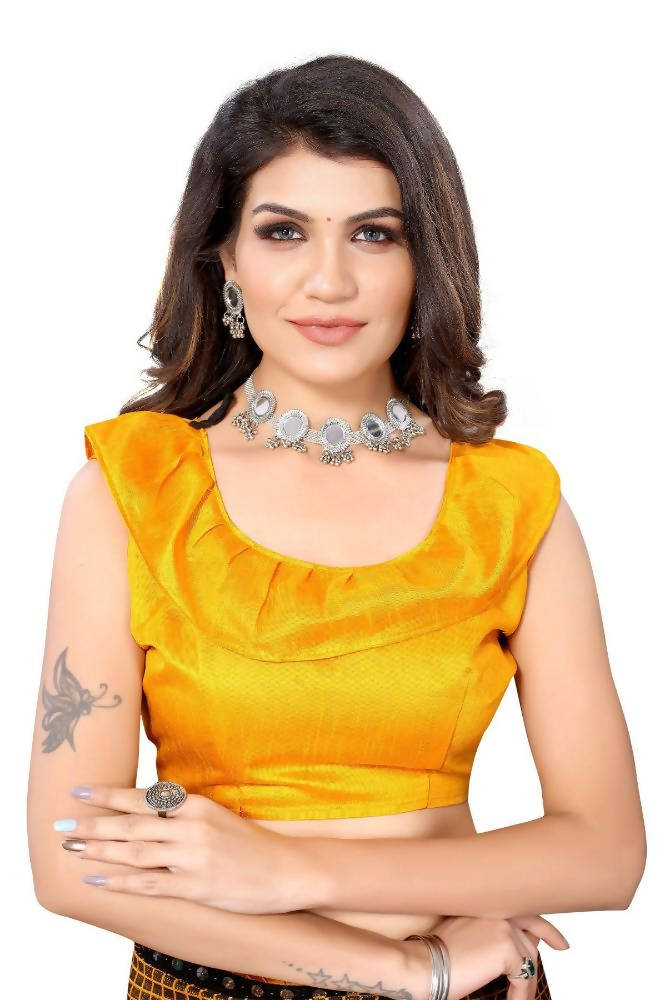 Vamika Yellow Lycra Knitted Saree | Grab2Buy