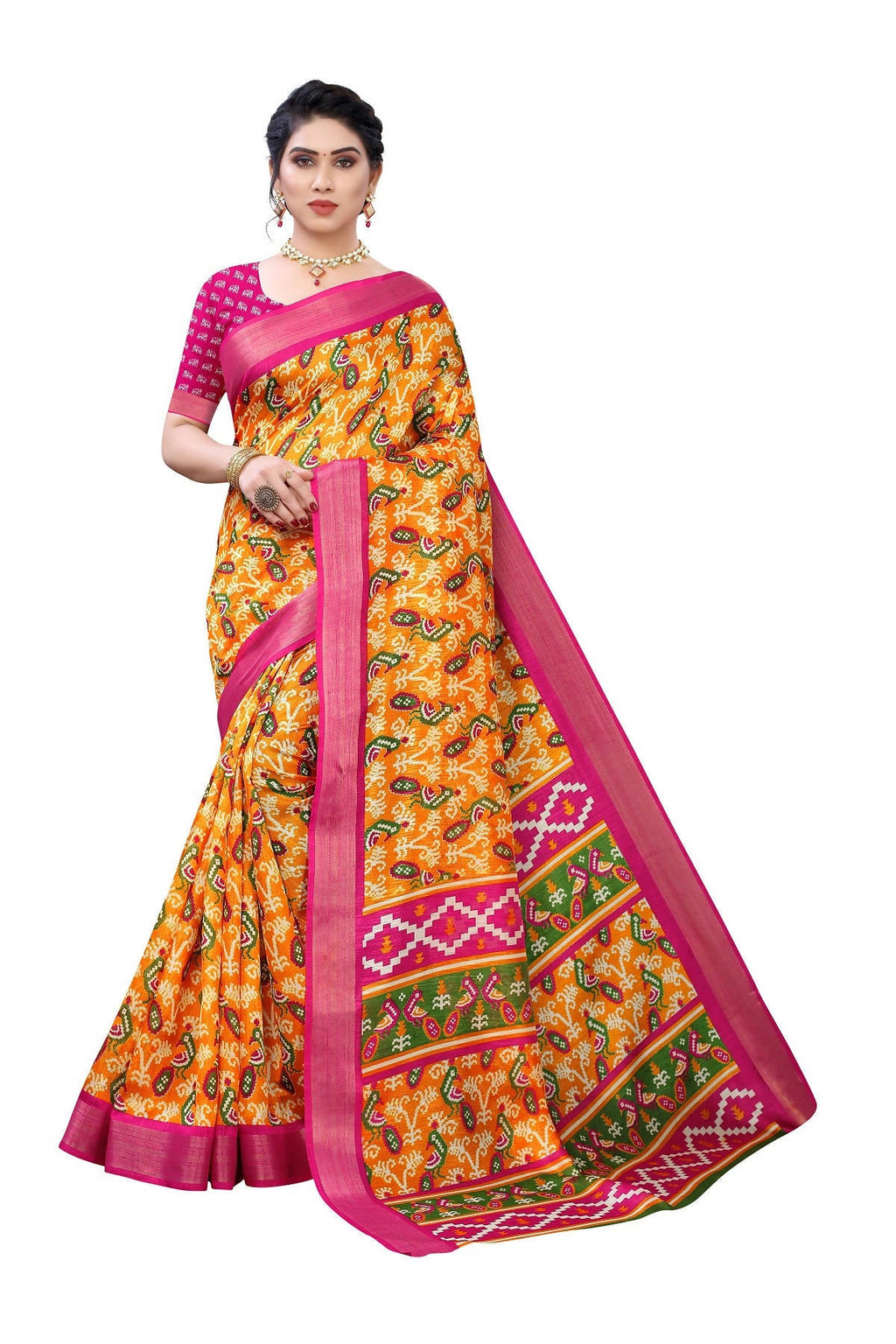 Vamika Mustard Linen Jari Border Saree (JANKI MUSTARD) | Grab2Buy