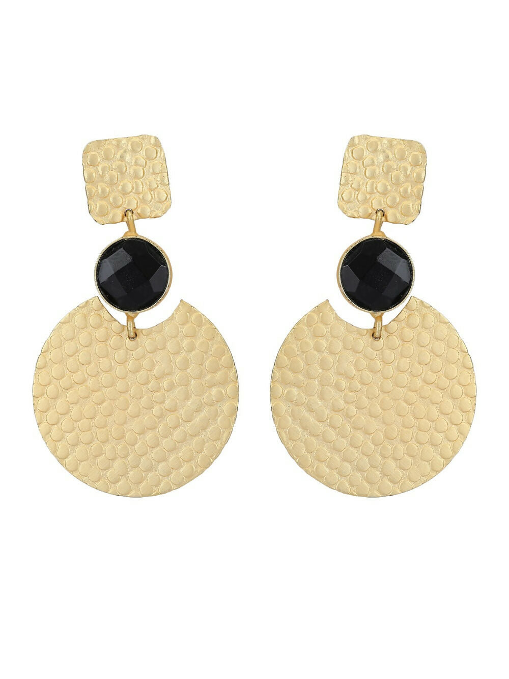 Joban Fashion Women Round Shape Matte Gold Earrings | Grab2Buy