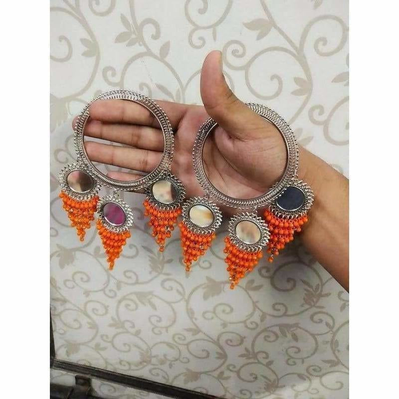 MS Fashion India Stylish And Trendy Orange Pearls Hanging Bangles | Grab2Buy