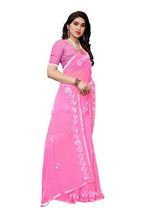 Vamika Pink Georgette Embroidery Saree (GULABO PINK) | Grab2Buy