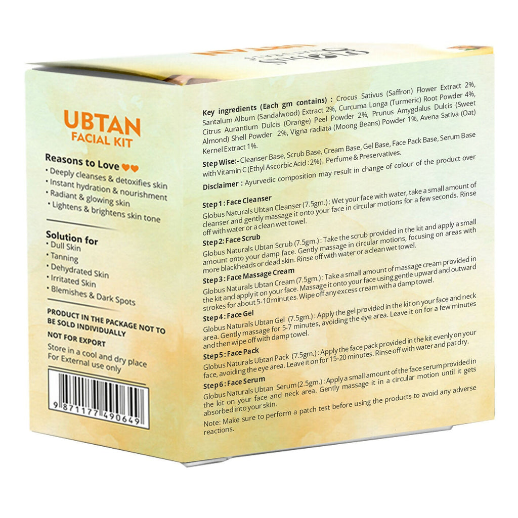 Globus Naturals Brightening Ubtan 6 Step Facial Kit | Grab2Buy