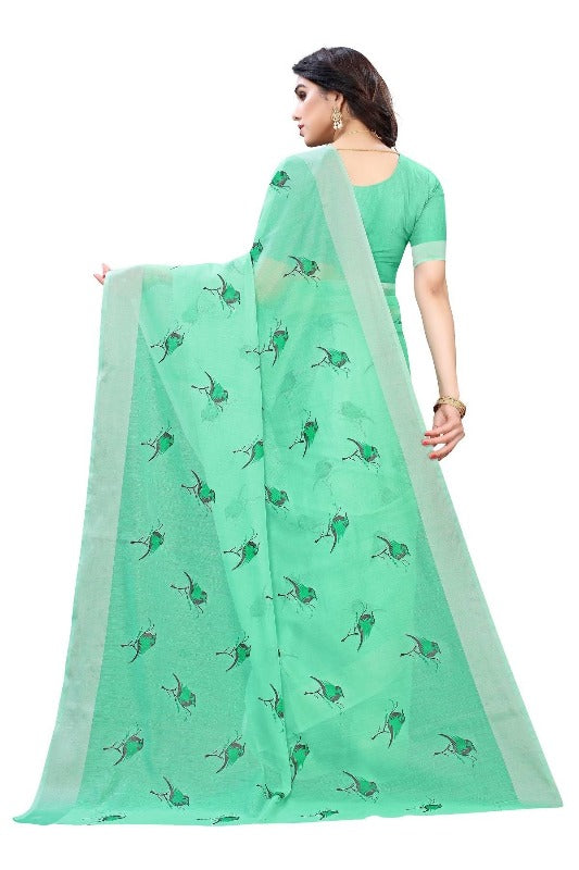 Vamika Green Chanderi Designer Saree (SERIN GREEN) | Grab2Buy