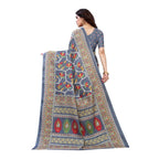 Vamika Printed Jute Silk Grey Saree (Rishika Grey) | Grab2Buy