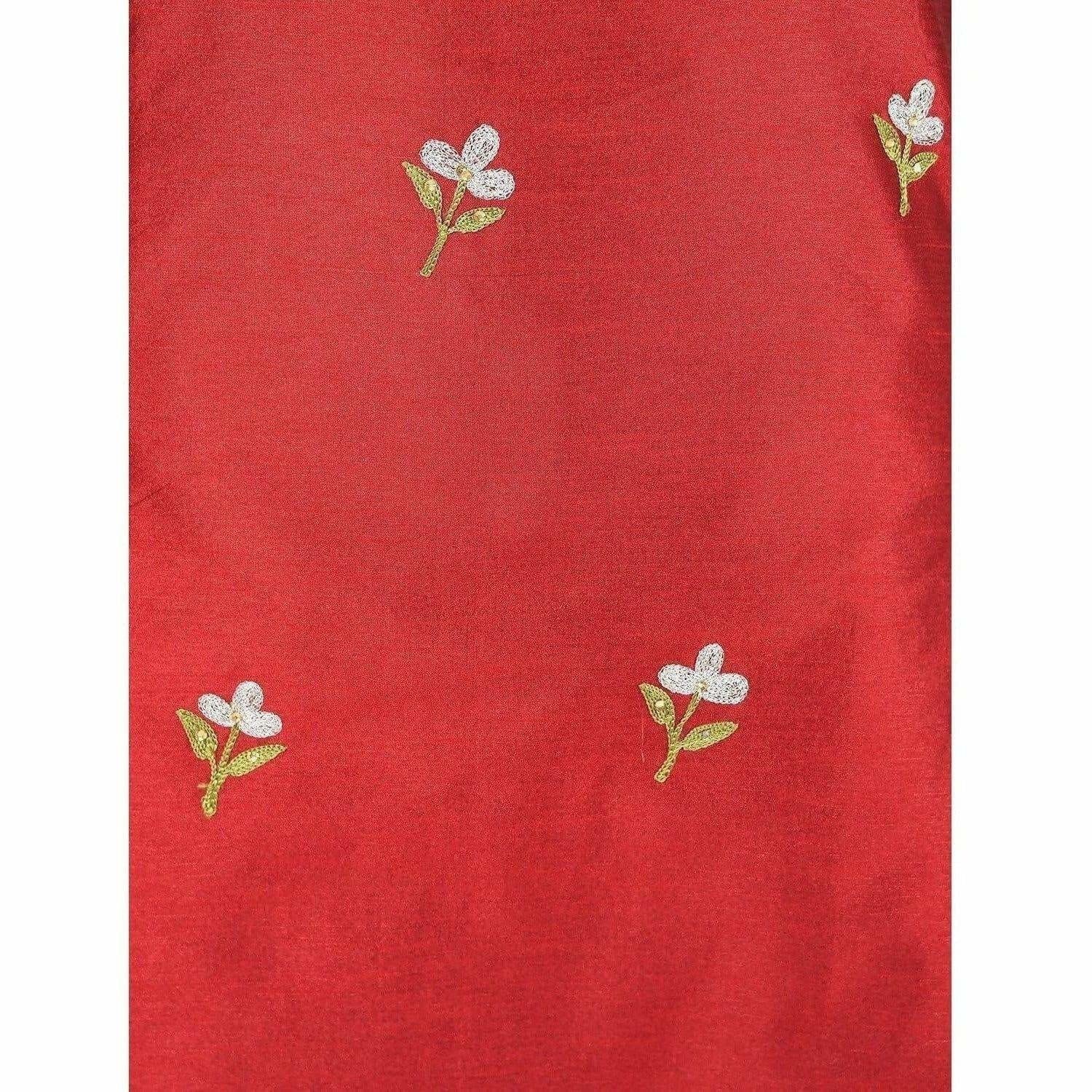 Cheera Women's Beautiful Hand Embroidered Motif All-Over Straight Silk Kurta (CH070K) | Grab2Buy