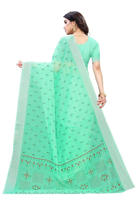Vamika Green Chanderi Designer Saree (DIYA GREEN) | Grab2Buy