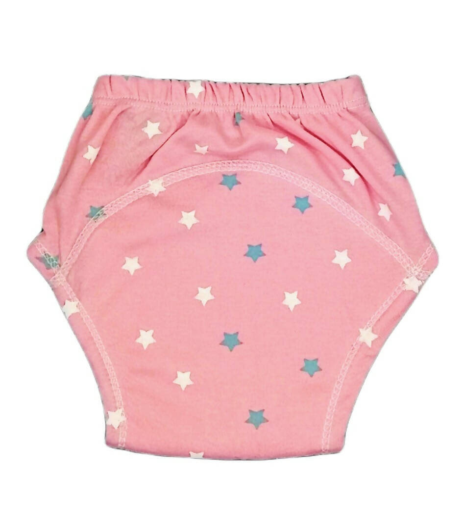 Kindermum Cotton Padded Pull Up Training Pants/Padded Underwear For Kids Peachy Star & Green Car-Set of 2 pcs | Grab2Buy