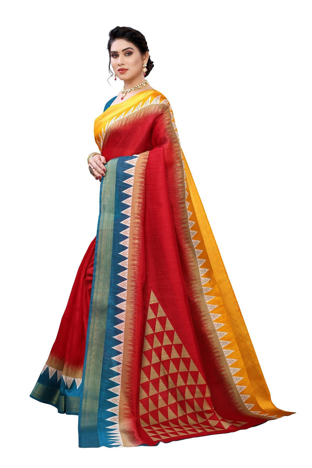 Vamika Maroon Linen Jari Border Saree Online At Low Price | Grab2Buy