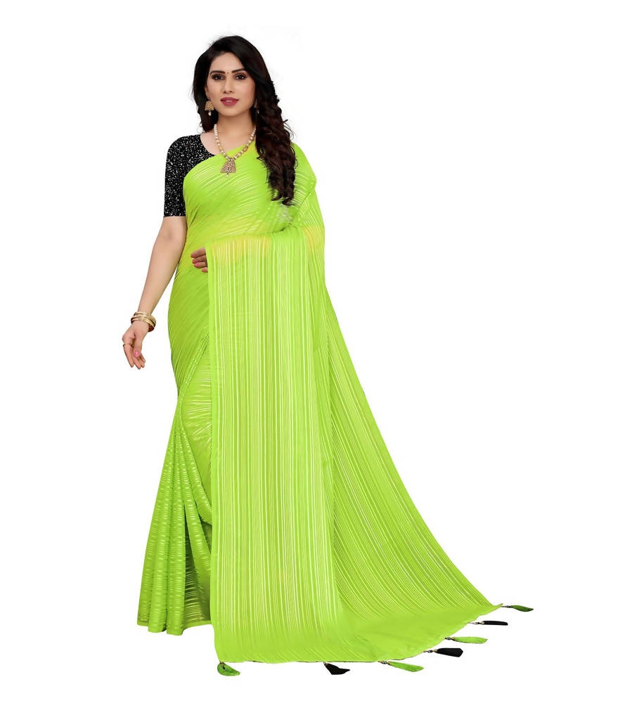 Vamika Green Georgette Seqence Saree (Riva Green) | Grab2Buy