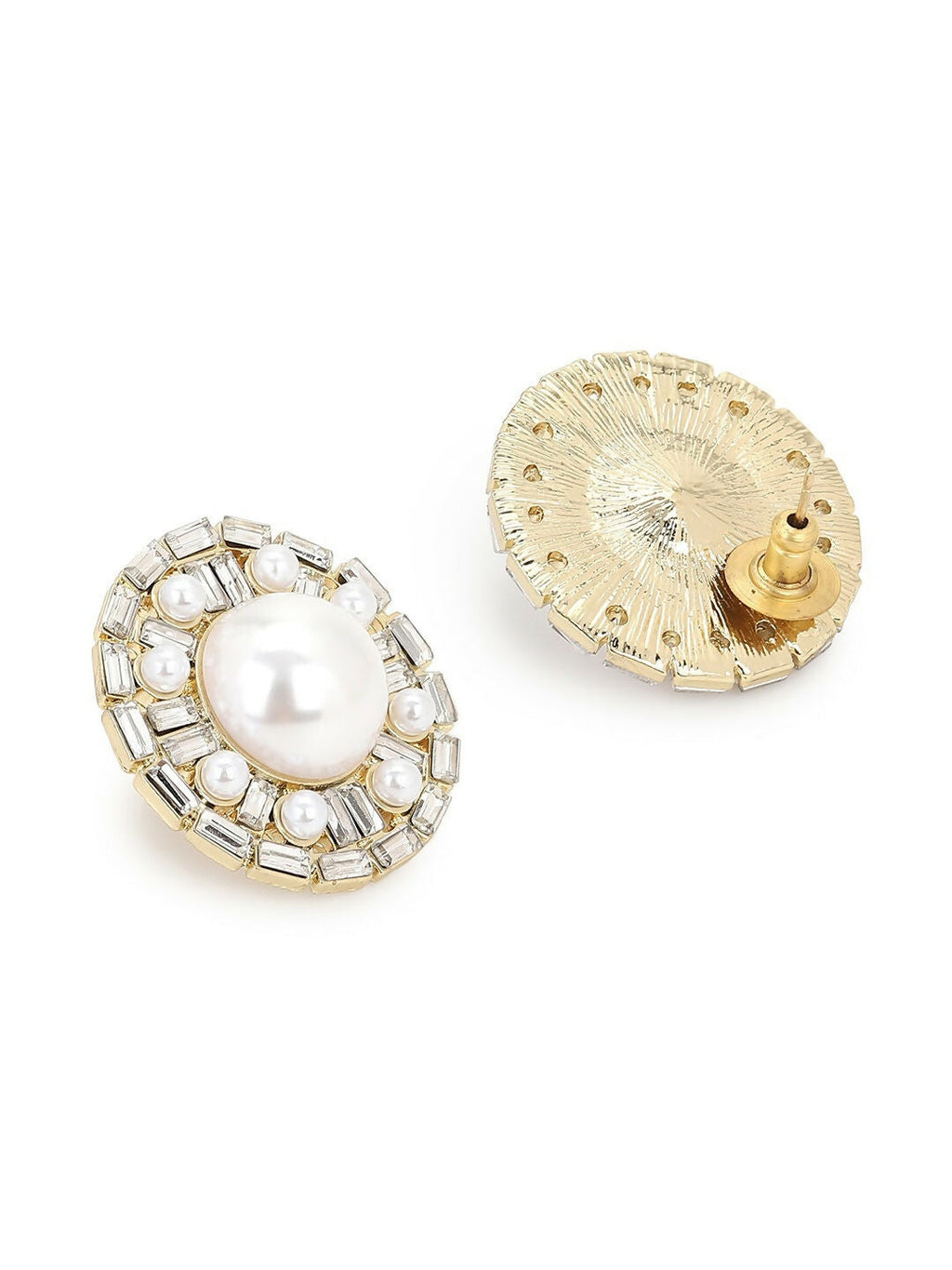 Round Pearl Earrings- Ruby Raang | Grab2Buy