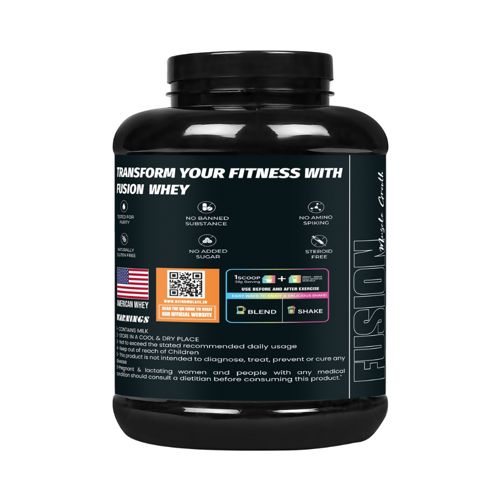 Reformulate Fusion Whey Protein With Pre & Pro Biotics I Muscle Growth I 58G Protein | 379 Kcal Energy - Malai Kulfi | Grab2Buy