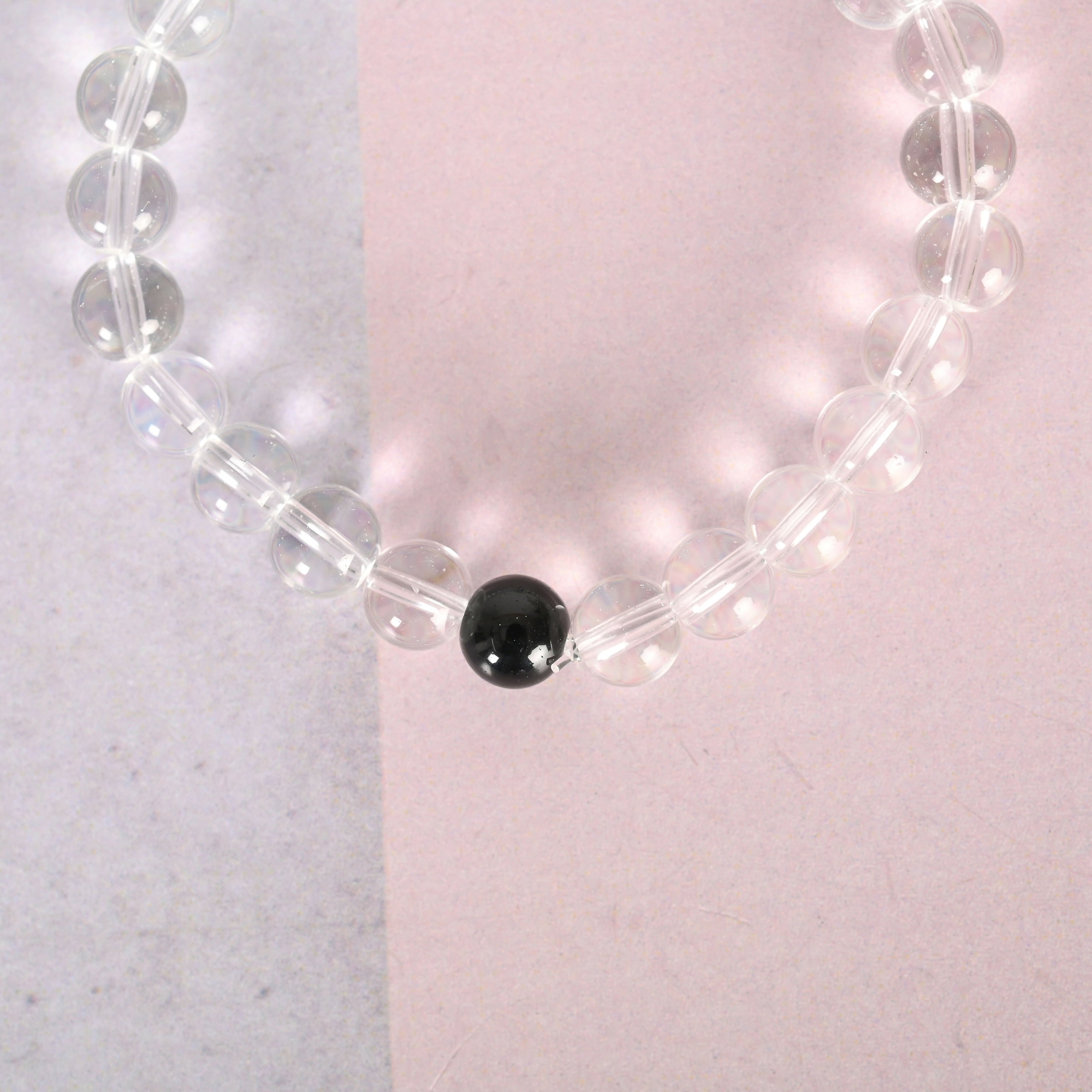 NVR Men & Women Transparent Beaded Elasticated Bracelet | Grab2Buy