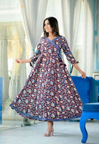 Yufta Women's Handblock printed kurta Dress | Grab2Buy