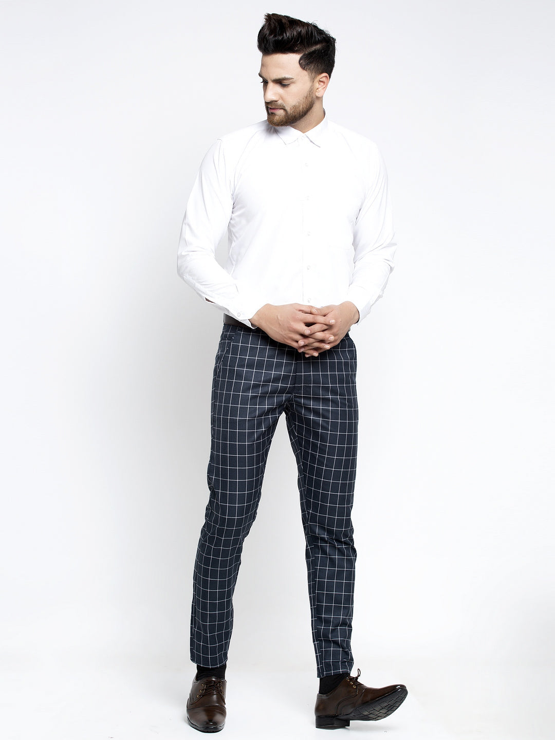 Jainish Men's Navy Formal Trousers ( FGP 260Navy ) | Grab2Buy