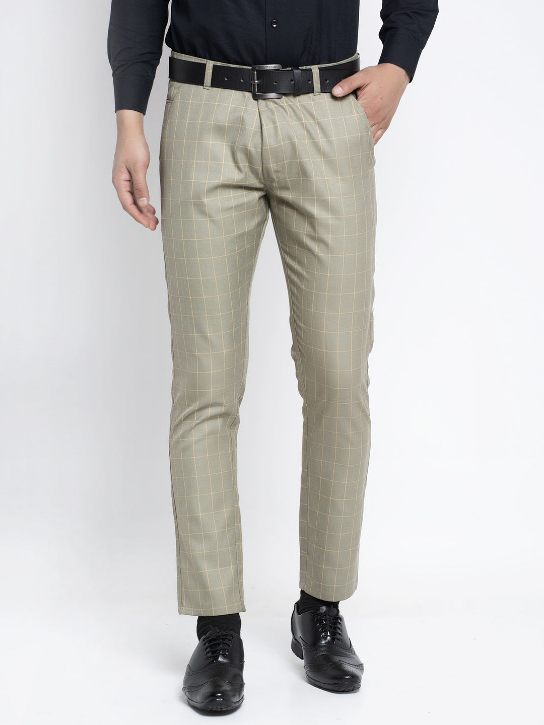 Jainish Men's Green Formal Trousers ( FGP 260Pista ) | Grab2Buy