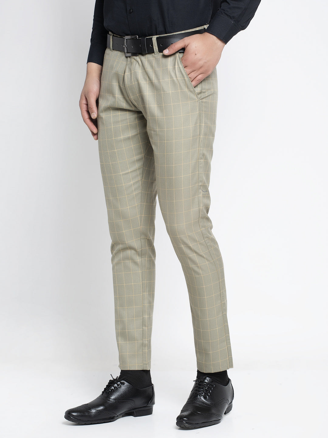 Jainish Men's Green Formal Trousers ( FGP 260Pista ) | Grab2Buy