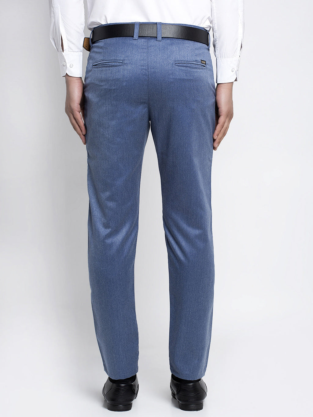 Jainish Men's Blue Cotton Solid Formal Trousers ( FGP 265Indigo ) | Grab2Buy