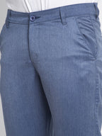 Jainish Men's Blue Cotton Solid Formal Trousers ( FGP 265Indigo ) | Grab2Buy