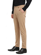 Jainish Men's Beige 4-Way Lycra Tapered Fit Trousers ( FGP 269Beige ) | Grab2Buy