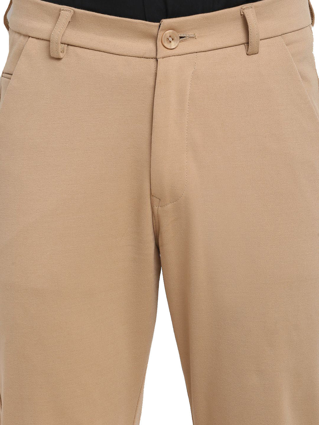 Jainish Men's Beige 4-Way Lycra Tapered Fit Trousers ( FGP 269Beige ) | Grab2Buy
