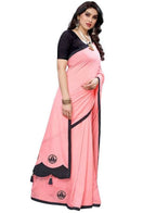 Vamika Designer Peach Georgette Saree (TSUNAMI PEACH ) | Grab2Buy