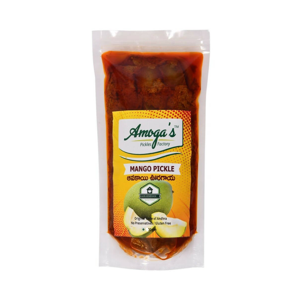 Amoga's Pickles Factory Andhra Authentic Mango Avakaya Pickle without Garlic | Grab2Buy