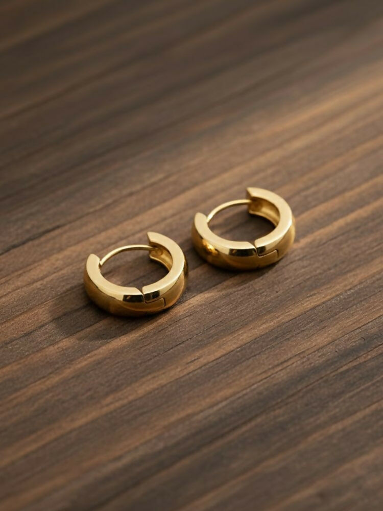 NVR Men's Gold Plated Hoop Earrings | Grab2Buy