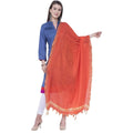 A R Silk Orange Color Golden Border Cotton Dupattas and Chunnis | Grab2Buy