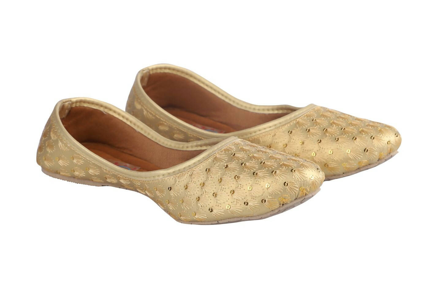 Tiny Bugs Girls Sequin Detailing Ethnic Juttis - Gold | Grab2Buy