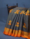 Olive Grey And Orange Cotton Brasson Saree For Office/Regular Wear By Gayathri Reddy Designer Studio | Grab2Buy