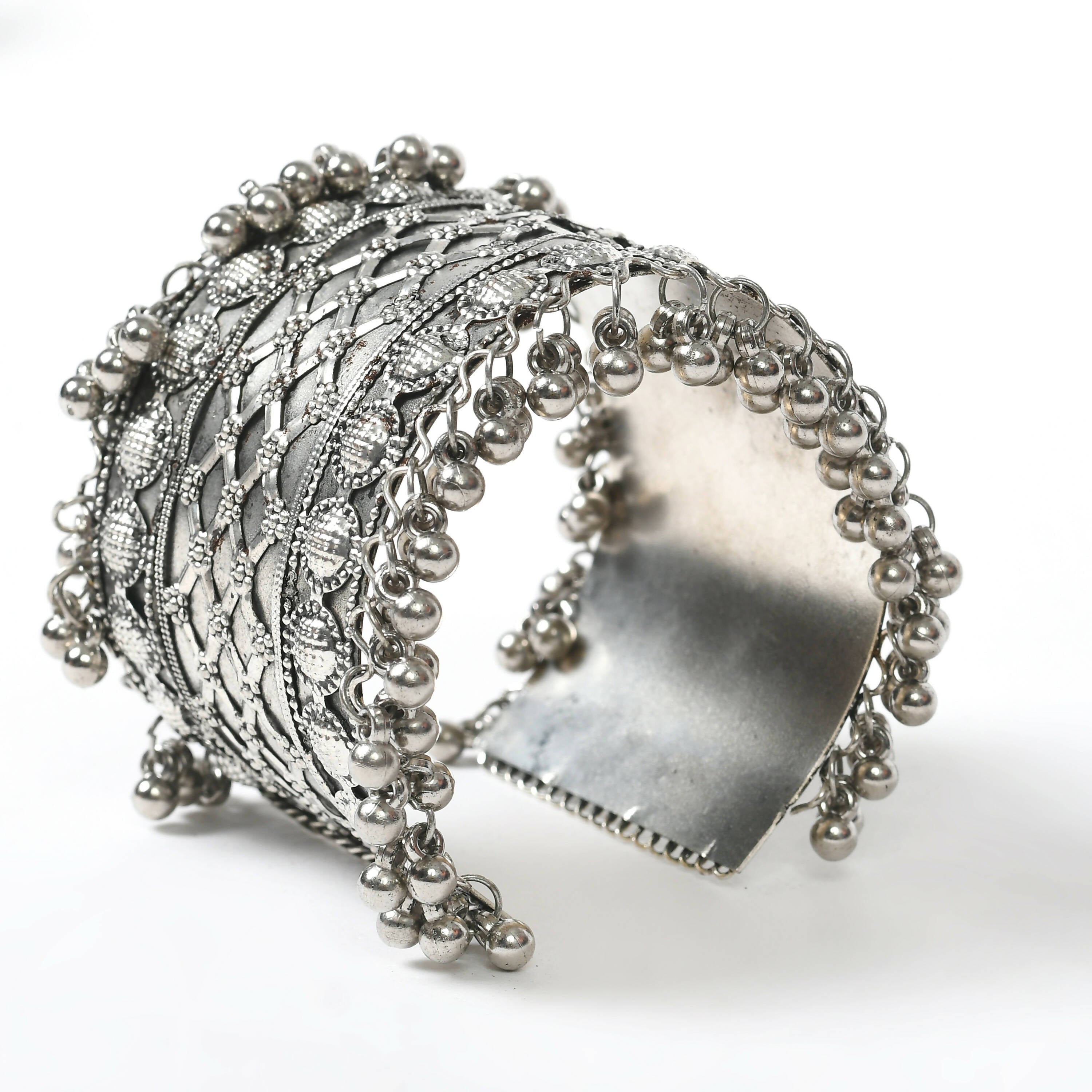 Mominos Fashion Joharkamal Oxidised Silver-Plated Ghungroo Handcraft Bracelet - Design 023 | Grab2Buy