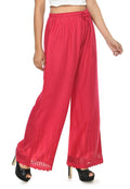 Mominos Fashion Moeza Reyon Cotton Magenta Cut Work Palazzo | Grab2Buy