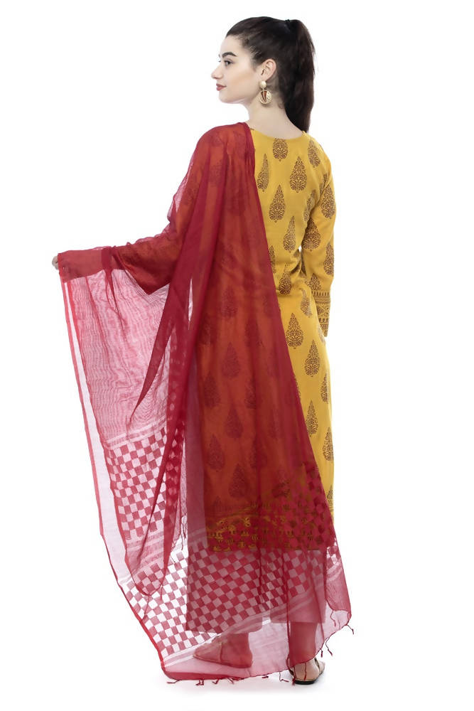 Mominos Fashion Maroon Buta Cut Dupatta | Grab2Buy