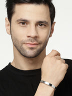 NVR Men's Set of 4 Multi Color Stainless Steel Cuff Bracelet
