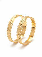 NVR Women Set of 2 Leaf Design Gold Plated Kada Bangle | Grab2Buy