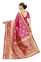 Vamika Banarasi Jaquard Pink Weaving Saree | Grab2Buy