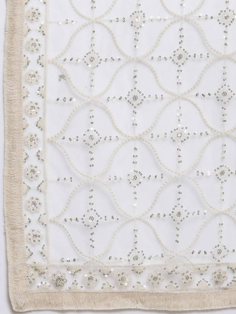 Myshka Women's Beautiful White Net Solid Casual Dupatta | Grab2Buy