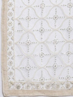 Myshka Women's Beautiful White Net Solid Casual Dupatta | Grab2Buy