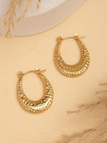 NVR Women's Gold-Polished Contemporary Hoop Earrings | Grab2Buy