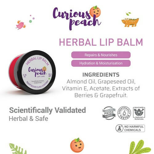 Curious Peach Ultra Protection Herbal Lip Balm - Raspberry & Blueberry | Grab2Buy