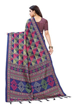 Vamika Blue Kalamkari Print With Jhalar Khadi Silk Saree (TANISHA BLUE) | Grab2Buy