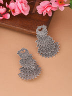 NVR Women Silver Toned Contemporary Drop Earrings | Grab2Buy
