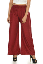 Mominos Fashion Moeza Reyon Cotton Maroon Color Chikan Work Palazzo | Grab2Buy
