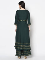 Aniyah Rayon Bottle Green Color Anarkali Kurta (AN-205K) | Grab2Buy