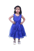 Asmaani Baby Girl's Blue Color Satin Knee Length Frock (AS-DRESS-22143) | Grab2Buy