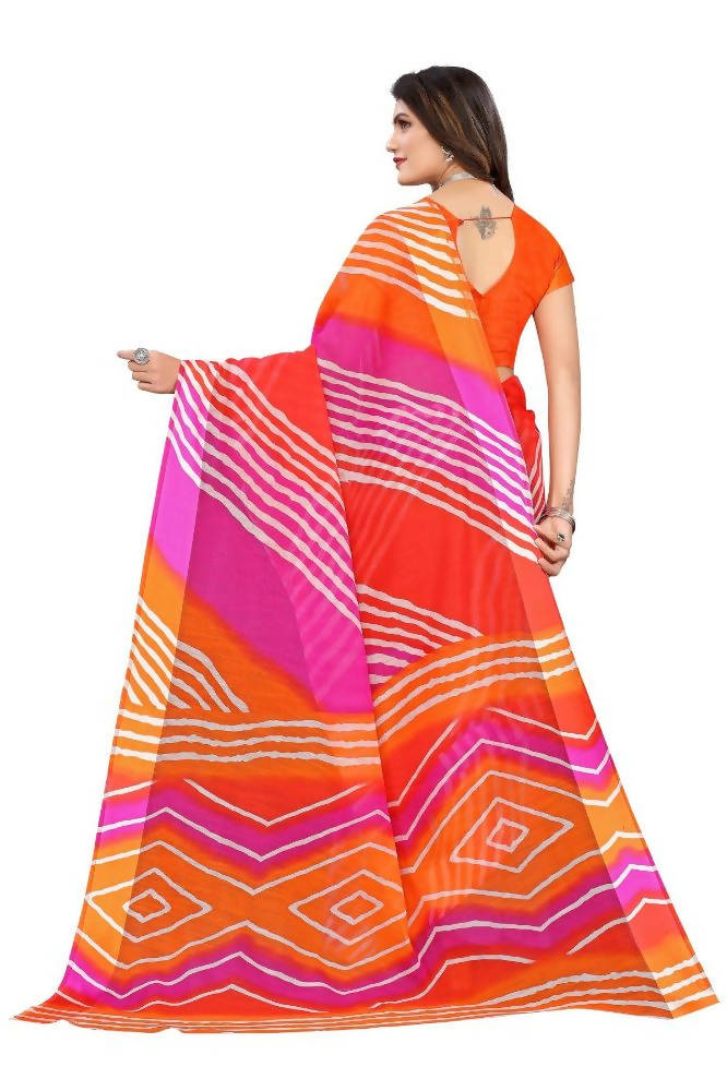 Vamika Orange Linen Satin Border Saree | Grab2Buy