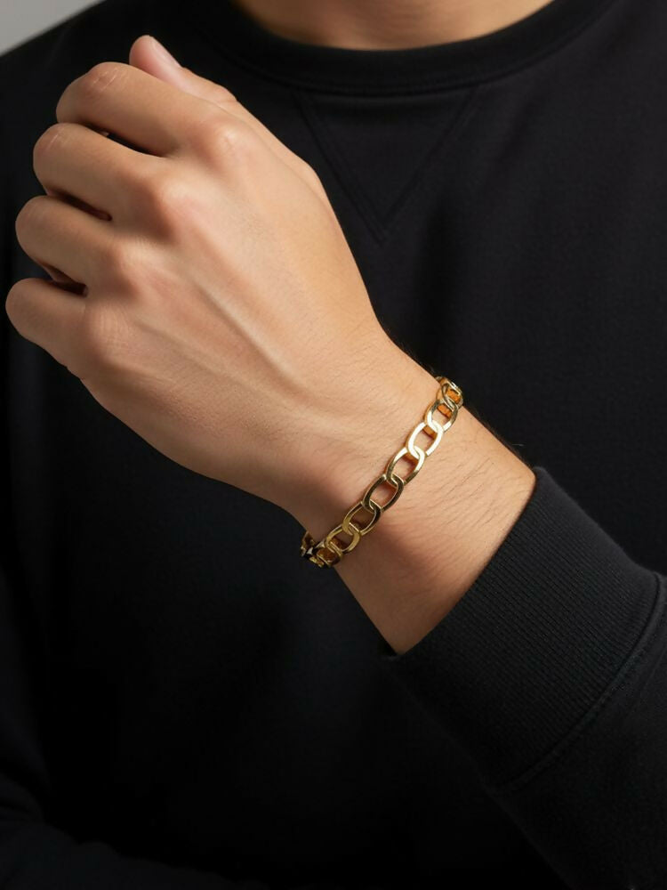 NVR Men's Gold Plated Cuff Bracelet | Grab2Buy