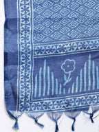 Myshka Women's Blue Cotton Print Casual Dupatta | Grab2Buy